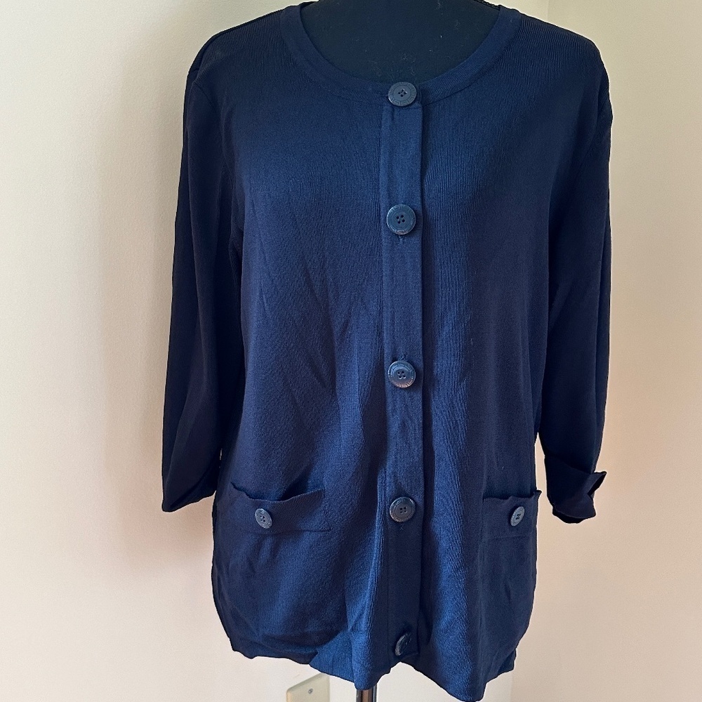 *89TH & MADISON* Dark Blue Button Down Top Size Large